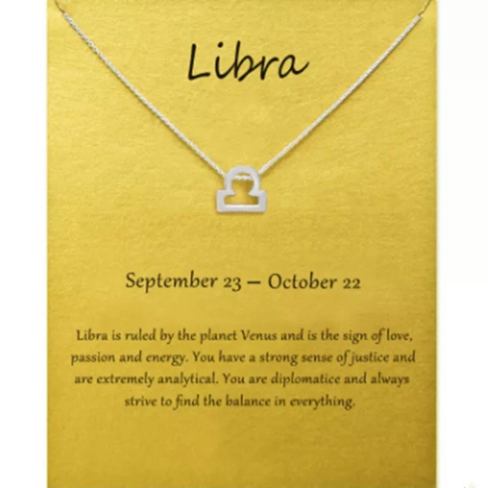 libra ♎️ Zodiac Sign Pendant Necklace